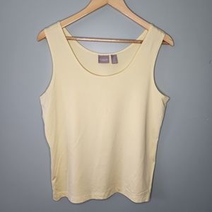 Chicos Travel Resort Tank Top Yellow Microfeel Stretch Women's Size 2 (Large)